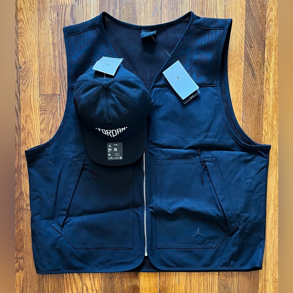 Jordan Essentials Vest Black Men’s Large & Medium & Jordan Unstructured Pro Hat